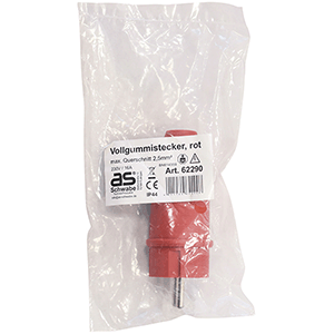 Clavija industrial de goma IP44 16A 240V roja