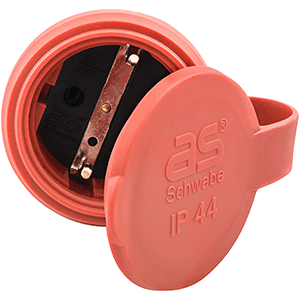 Base industrial de goma IP20 16A 240V roja