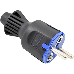Clavija schuko 2P+ T 16A 250V Negro