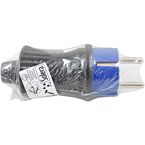 Clavija schuko 2P+ T 16A 250V IP44 Negro