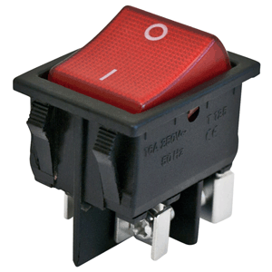 Interruptor de panel negro/rojo