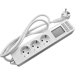 Base de tres tomas 3G. 5mm2 1.5m c/programador semanal