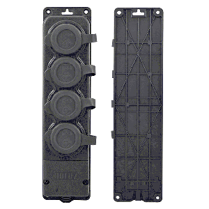 Base industrial goma 4 tomas 16A con tapas