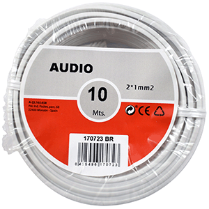 Paralelo audio 2x1mm² 10m blanco