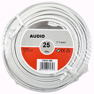 Paralelo audio 2x1mm² 25m blanco
