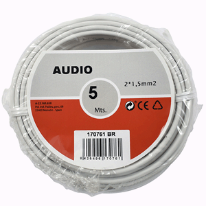 Paralelo audio 2x1.5mm² 5m blanco