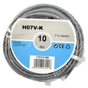 Hilo de línea h07v-k 1x2.5mm² 10m gris