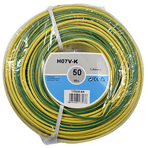 Hilo de línea H07V-K 1x4mm² 50m Tierra