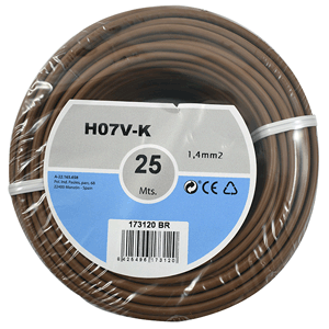 Hilo de línea h07v-k 1x4mm² 25m marrón