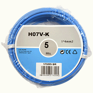 Hilo de línea h07v-k 1x4mm² 5m azul