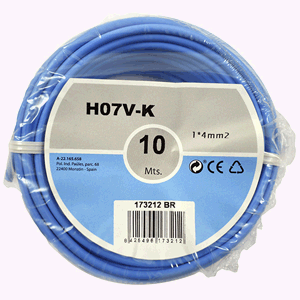Hilo de línea h07v-k 1x4mm² 10m azul