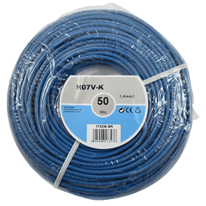Hilo de línea H07V-K 1x4mm² 50m azul