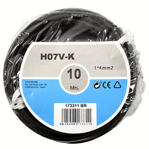 Hilo de línea h07v-k 1x4mm² 10m negro