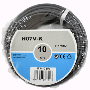 Hilo de línea H07V-K 1x4mm² 10m gris