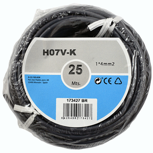 Hilo de línea H07V-K 1x4mm² 25m gris