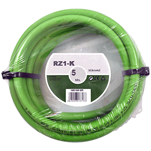 Manguera libre halógenos verde cable 3x6mm² 5m