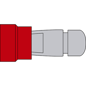 Terminal preaislado cilíndrico macho ACM 1.5 rojo