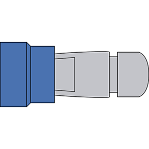 Terminal preaislado cilíndrico macho ACM 2.5 azul