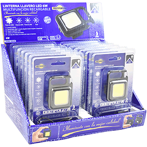 Linterna llavero LED 6W multifunción recargable