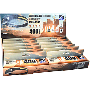 Linterna frontal bifoco negra 3W + 3W