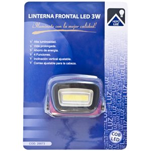 Linterna frontal LED COB 3W
