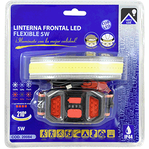 Linterna frontal LED COB delantera + trasera.
