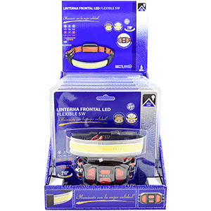 Linterna frontal LED COB delantera + trasera.