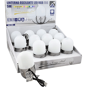 Linterna LED RGB Oscilante MD. EGG cromo