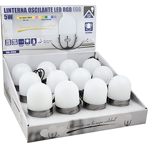 Linterna LED RGB Oscilante MD. EGG cromo