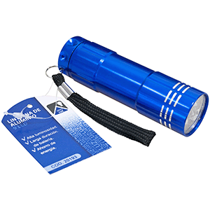 Linterna aluminio mini 9 LEDs surtidas