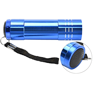 Linterna aluminio mini 9 LEDs surtidas