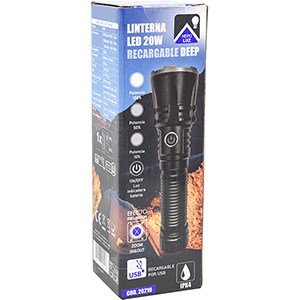 Linterna LED 20W recargable