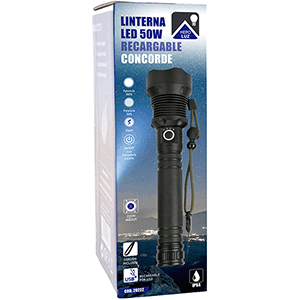 Linterna LED recargable 50W 24,8x6x3,6cm