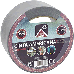 Cinta americana 50mmx25m plata