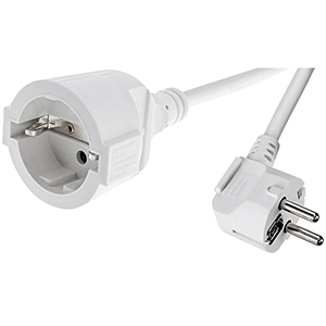 Alargo manguera con clavija y base 16A 3x1mm² 2m blanca