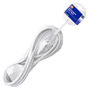 Alargo manguera con clavija y base 16A 3x1.5mm² 5m blanca