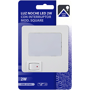 Luz noche led c/interruptor Md. Square