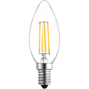 Lámpara vela filamento LED 6W E14 2700ºK
