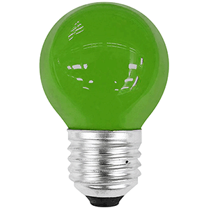 Lámpara LED esférica verde E27 1W 