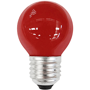 Lámpara LED esférica roja E27 1W 