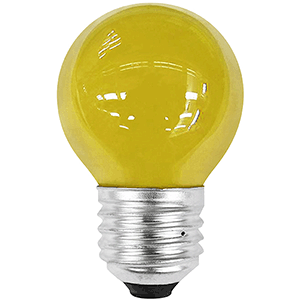 Lámpara LED esférica amarilla E27 1W 