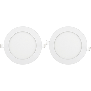 Set panel redondo LED 18W 6400K 2 uds