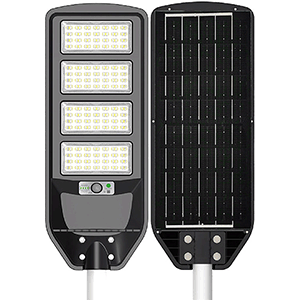 Farola LED solar 200W 6400ºK, color negro