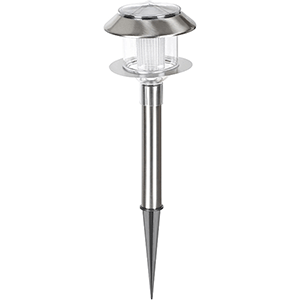 Pica solar LED ABS para jardín 472x140mm inoxidable