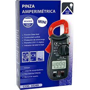 Mini pinza amperimétrica Cat.III