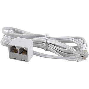 Prolongador teléfono 4 vías 1m+2h 2.1m blanco blíster