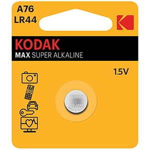 Pila alcalina de botón Kodak LR44-A76 1.5V
