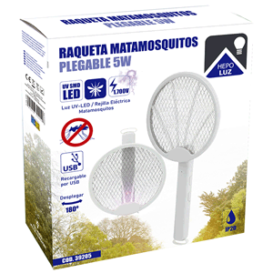 Raqueta matamosquitos plegable