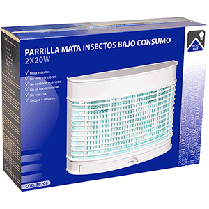 Parrilla anti mosquitos bajo consumo E27 2x20W Luz negra