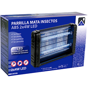 Parrilla mata insectos LED ABS 2X4W